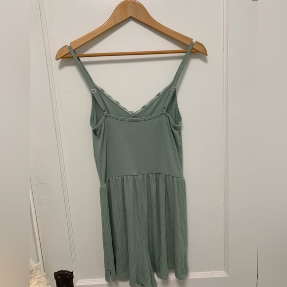 Soft Sage Green Lacey NWOT Sleep Romper - Picture 3 of 3